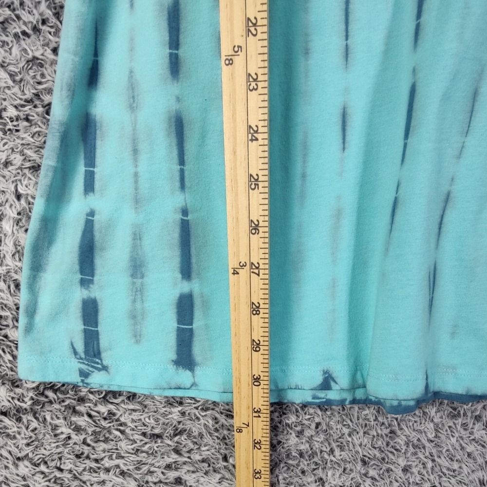 Soft Surroundings Tie Dye Cowl Neck Tunic Top Shirt XL Blue Modal Cotton XLarge - Picture 3 of 7